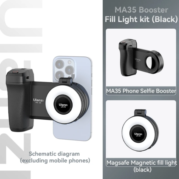 MA35 Phone Selfie Booster Handle Grip Bluetooth Photo Stabilizer Holder with Magsafe Shutter Release Iphone Mobile Stand - Image 9