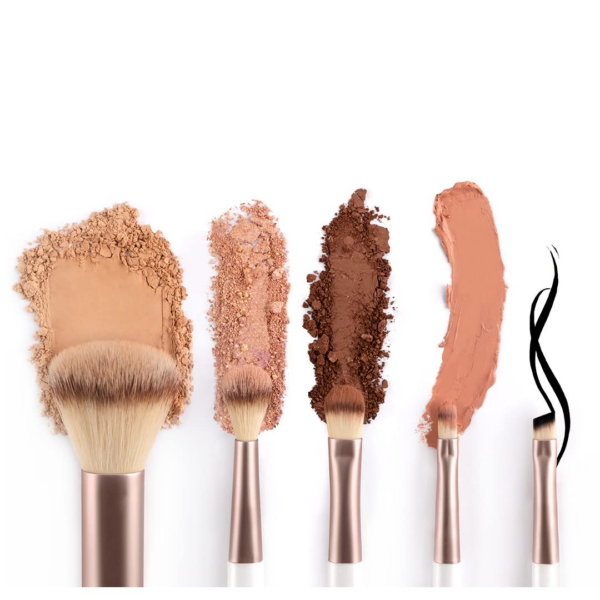 Make-Up-Pinsel-Set – 5-Teilig + Pinselköcher Mit Smart-Halter – LUVIA Daily & Travel Schminkpinsel-Set Für Foundation, Puder & Lidschatten – Perfekt Für Reisen & Unterwegs – Coffee Elegance/Perlmutt - Image 2