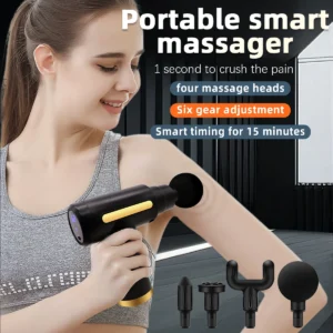 Mini Portable Fascia Massage Gun Electric Percussion Pistol Massager Body Relaxation LED Touch Screen 4Massage Head Holiday Gift 1