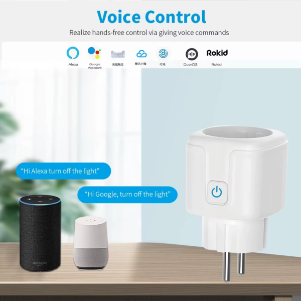 Tuya Smart Home Socket Wifi 20A EU Plug Outlet Remote Control Timer Power Monitor Support Voice Google Home Alexa - Image 3