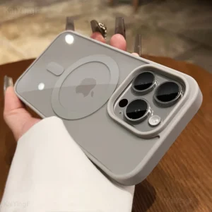Luxury Magsafe Transparent Case For iPhone 16 15 14 13 12 11 Pro XS XR Max Mini Plus Magnetic Wireless Charge Cases Cover 1