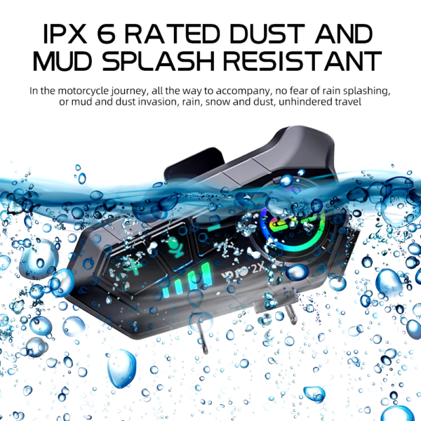 1/2X Music Interphone Bluetooth 5.3 Motorcycle Helmet Intercom Headset Waterproof 300M Intercomunicador Speaker Earphone - Image 5