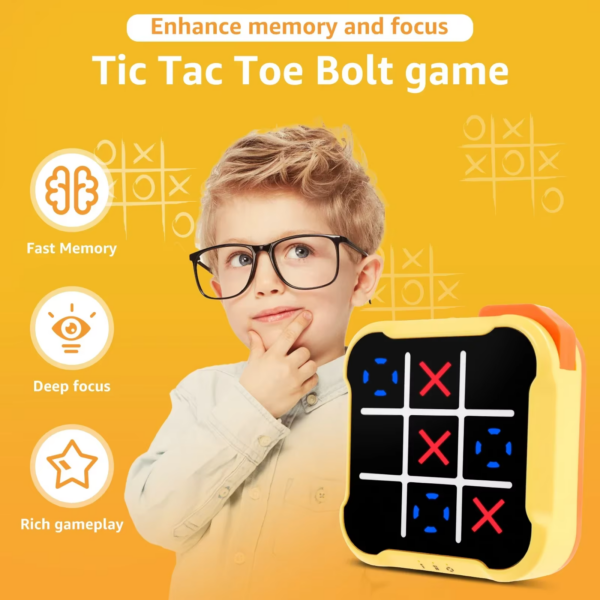 Electronic Tic Tac Toe Game for Kids and Adults - Portable Memory Training Noughts and Crosses Travel Game - Image 6