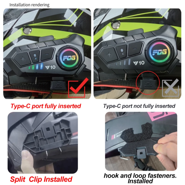 1/2X Music Interphone Bluetooth 5.3 Motorcycle Helmet Intercom Headset Waterproof 300M Intercomunicador Speaker Earphone - Image 7