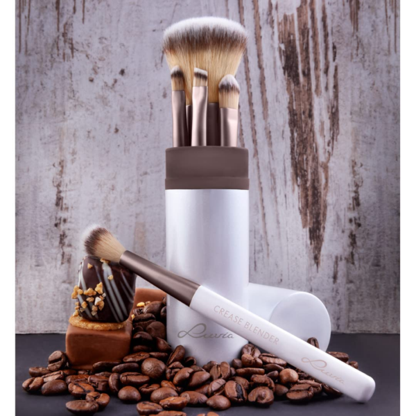 Make-Up-Pinsel-Set – 5-Teilig + Pinselköcher Mit Smart-Halter – LUVIA Daily & Travel Schminkpinsel-Set Für Foundation, Puder & Lidschatten – Perfekt Für Reisen & Unterwegs – Coffee Elegance/Perlmutt - Image 6
